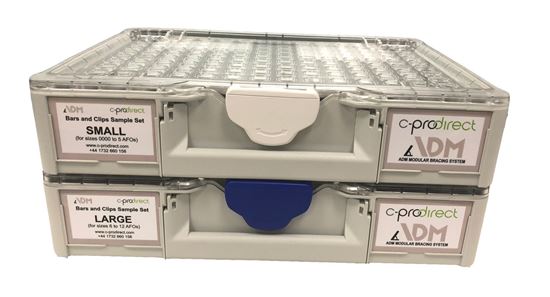 Picture of Bar Clip Boxes (Small) .  A must have accessory for busy clinics needing to operate at maximum efficiency.  Contains 16 Bar Clips and 21 Bars